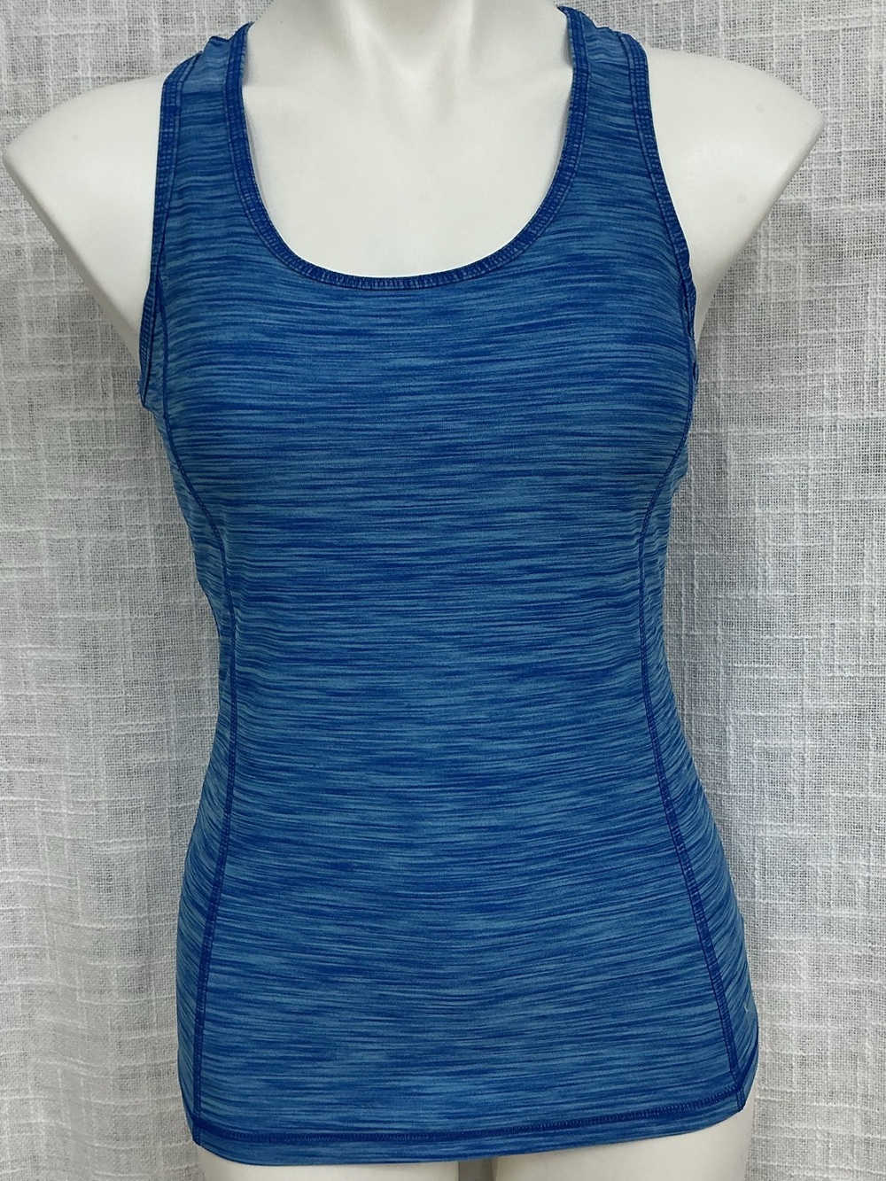 Danskin Now Blue Space-Dyed Performance Racerback Tank